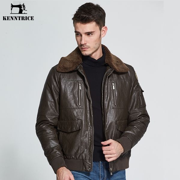 wholesale- kenntrice leather jacket men brand men's pilot leather jackets winter coat faux sheepskin bomber jacket faux fur collar coat, Black
wholesale- kenntrice leather jacket men brand men's pilot leather jackets winter coat faux sheepskin bomber jacket faux fur collar coat, Black