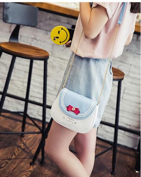 

Wholesale-Samantha Vega 20Y Limited Sailor Moon Bag Ladies Handbag Black White Cat Moon Women Messenger Crossbody Bag
