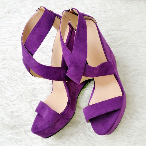 2020 womens fashion handmade 13cm open-toe cross style high wadge heel party sandals shoes purple myxd060, Black
2020 womens fashion handmade 13cm open-toe cross style high wadge heel party sandals shoes purple myxd060, Black
