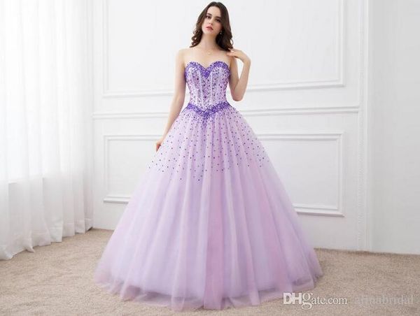2017 sparkle beaded ball gowns quinceanera dresses light purple sweetheart corset tulle sweet 16 girls puffy party gowns vestido de festa, Blue;red
2017 sparkle beaded ball gowns quinceanera dresses light purple sweetheart corset tulle sweet 16 girls puffy party gowns vestido de festa, Blue;red