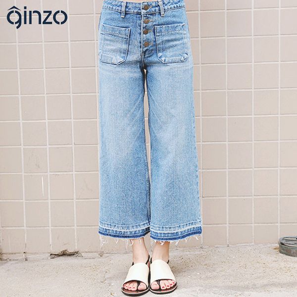 wholesale- women's casual loose pocket denim ninth wide leg pants lady's vintage high waist jeans crop jeans capri, Blue
wholesale- women's casual loose pocket denim ninth wide leg pants lady's vintage high waist jeans crop jeans capri, Blue