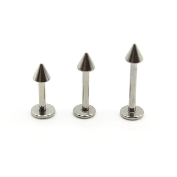 cone labret ring lip stud bar spike surgical steel 16 gauge popular body jewelry cartiliage tragus monroe piercing chin helix, Black
cone labret ring lip stud bar spike surgical steel 16 gauge popular body jewelry cartiliage tragus monroe piercing chin helix, Black