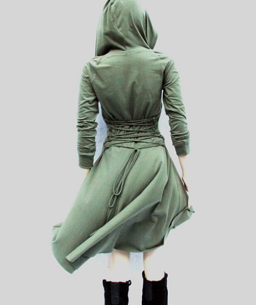 Trench Style Dress Women Autumn Spring Hooded Slim Bandage Dresses Cloak Irregular Dressing
Trench Style Dress Women Autumn Spring Hooded Slim Bandage Dresses Cloak Irregular Dressing