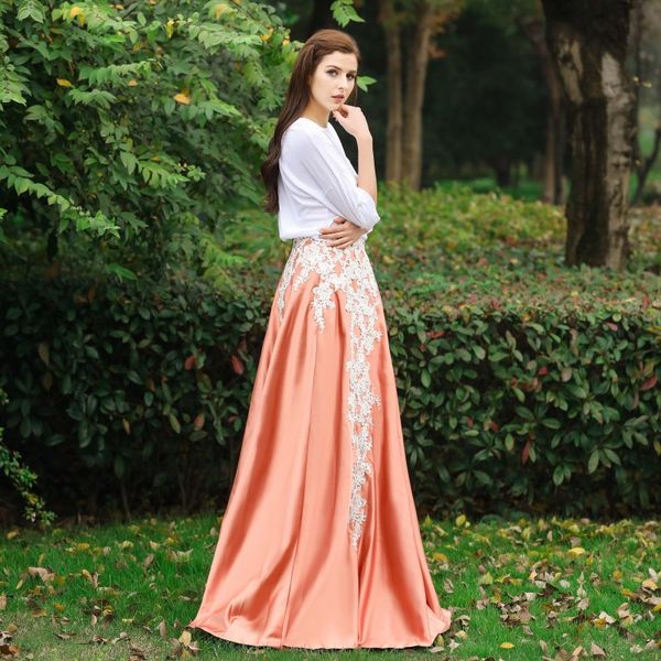 applique long formal satin skirt for women exquisite invisible vintage maxi skirts custom made 100% real image floor length fashion skirt, Black
applique long formal satin skirt for women exquisite invisible vintage maxi skirts custom made 100% real image floor length fashion skirt, Black