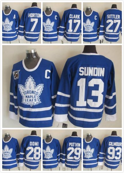 toronto maple leafs #13 mats sundin 7 horton 17 clark 27 sittler 28 domi 93 gilmour hockey vintage 75th anniversary jersey cheap, Black;red 
toronto maple leafs #13 mats sundin 7 horton 17 clark 27 sittler 28 domi 93 gilmour hockey vintage 75th anniversary jersey cheap, Black;red