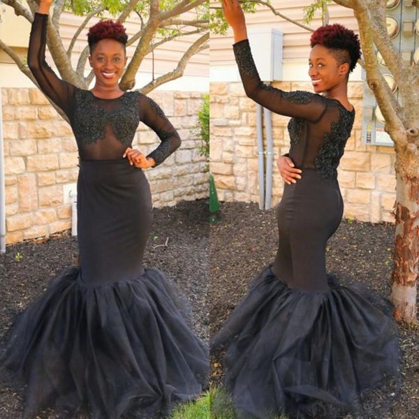 classic design mermaid black evening dresses long sleeve beaded lace tulle women formal party gowns custom size, Black;red
classic design mermaid black evening dresses long sleeve beaded lace tulle women formal party gowns custom size, Black;red