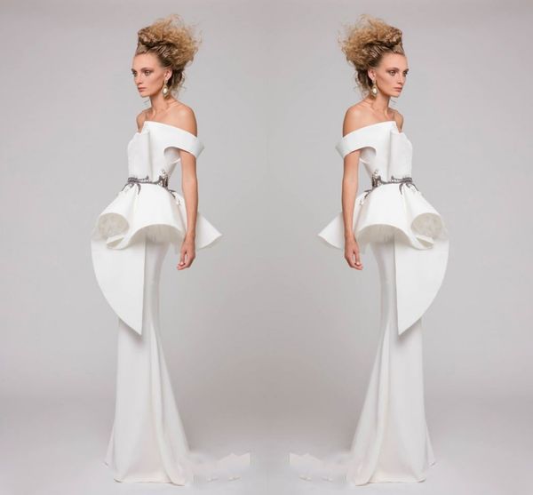 white satin ruched peplum evening gowns 2017 off shoulder applique beads mermaid prom dresses saudi arabic formal party dress vestidos, Black;red
white satin ruched peplum evening gowns 2017 off shoulder applique beads mermaid prom dresses saudi arabic formal party dress vestidos, Black;red