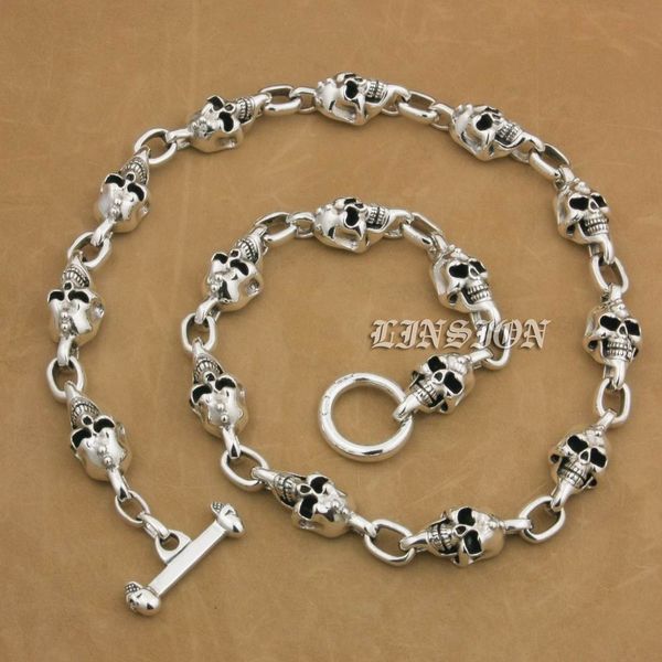 linsion handmade 925 sterling silver skulls mens boys biker rock punk necklace 9n022n
linsion handmade 925 sterling silver skulls mens boys biker rock punk necklace 9n022n