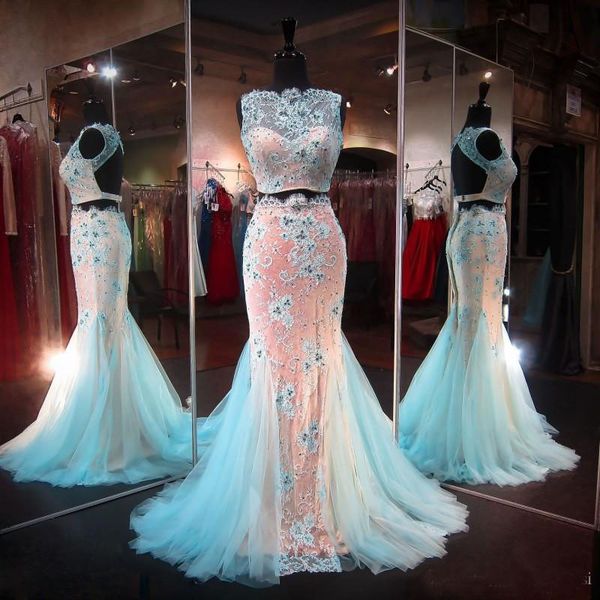 custom made 2017 two pieces arabic mermaid evening dresses lace applique beads evening gowns hollow back long formal prom dress, Black
custom made 2017 two pieces arabic mermaid evening dresses lace applique beads evening gowns hollow back long formal prom dress, Black