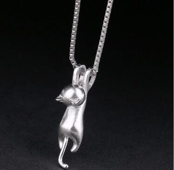 925 sterling silver cute cat pendant necklace women wedding jewelry 19*5.4mm pendant animal party jewelry silver color 20pcs ing
925 sterling silver cute cat pendant necklace women wedding jewelry 19*5.4mm pendant animal party jewelry silver color 20pcs ing