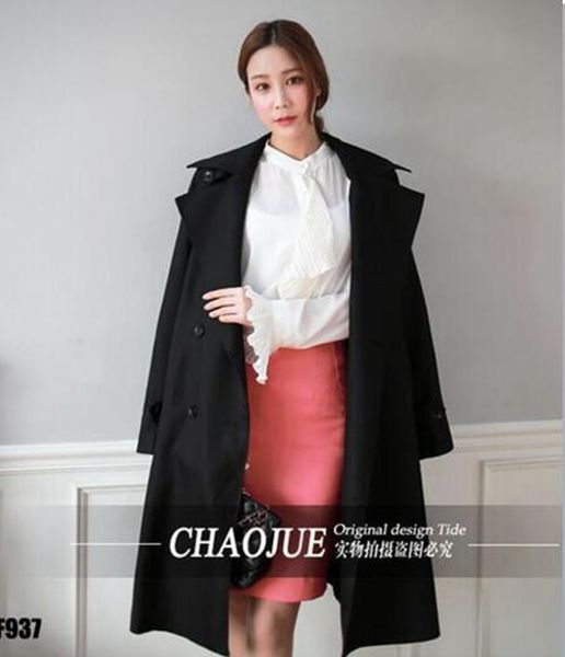 women in the spring and autumn fashion leisure elegant handsome long thin loose white trench coat / s-4xl, Black
women in the spring and autumn fashion leisure elegant handsome long thin loose white trench coat / s-4xl, Black