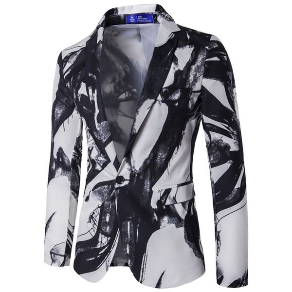 wholesale- male europe and the united states style suit blazer single button mens blazer jacket ink painting vintage suits dress, White;black
wholesale- male europe and the united states style suit blazer single button mens blazer jacket ink painting vintage suits dress, White;black