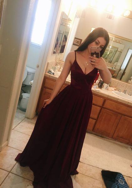 2018 dark red elastic satin spaghetti prom dresses back sleeveless evening dresses wear zipper party gowns african vestidos festa, Black
2018 dark red elastic satin spaghetti prom dresses back sleeveless evening dresses wear zipper party gowns african vestidos festa, Black