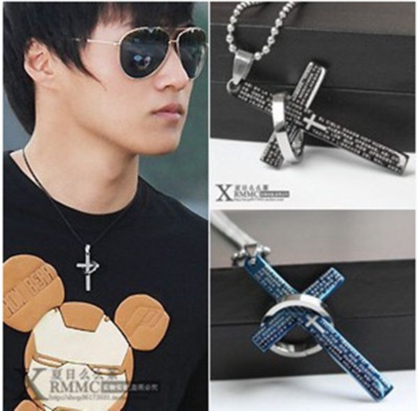 bible cross circle titanium steel pendant personality domineering boy punk accessories female stainless steel necklace couple necklace, Silver
bible cross circle titanium steel pendant personality domineering boy punk accessories female stainless steel necklace couple necklace, Silver