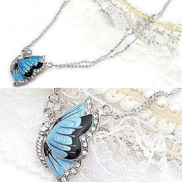 wholesale-fashion necklaces for women 2016 charm rhinestone butterfly pendant necklace blue dual chain jewelry, Silver
wholesale-fashion necklaces for women 2016 charm rhinestone butterfly pendant necklace blue dual chain jewelry, Silver