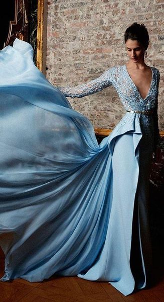 2017 new stunning bead sequins long sleeve mermaid formal evening dresses zuhair murad elegant party prom gowns with silver sash vestidos, Black;red
2017 new stunning bead sequins long sleeve mermaid formal evening dresses zuhair murad elegant party prom gowns with silver sash vestidos, Black;red