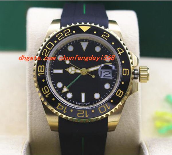 New Top Quality Luxury 40mm 18K Gold Rubber Bracelet II Ceramic Black Bezel Black Dial # 116718 Automatic Movement Men Watches New Arrival
New Top Quality Luxury 40mm 18K Gold Rubber Bracelet II Ceramic Black Bezel Black Dial # 116718 Automatic Movement Men Watches New Arrival