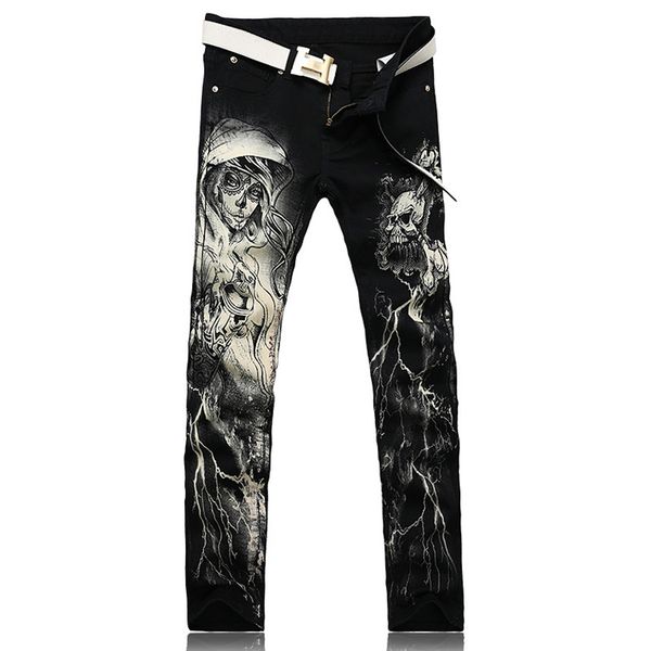 wholesale-men's fashion skeleton skull printed jeans male slim fit black denim pants long trousers, Blue
wholesale-men's fashion skeleton skull printed jeans male slim fit black denim pants long trousers, Blue