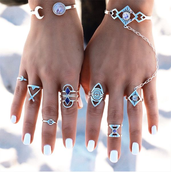 idealway 8 pcs/set new fashion gypsy vintage style silver plated crystal knuckle midi rings set, Golden;silver
idealway 8 pcs/set new fashion gypsy vintage style silver plated crystal knuckle midi rings set, Golden;silver