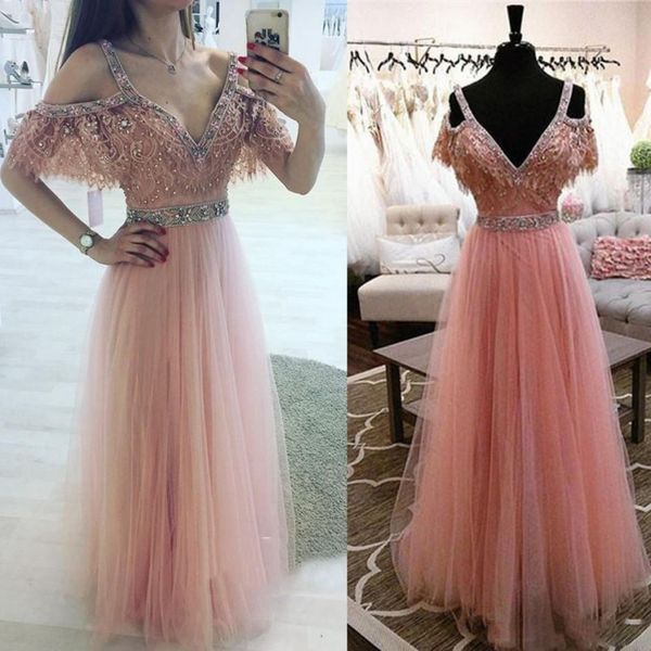 shinning beaded v neck prom dresses pink lace off the shoulder beading waist a line evening gowns tulle floor length arabic party dress, Black
shinning beaded v neck prom dresses pink lace off the shoulder beading waist a line evening gowns tulle floor length arabic party dress, Black