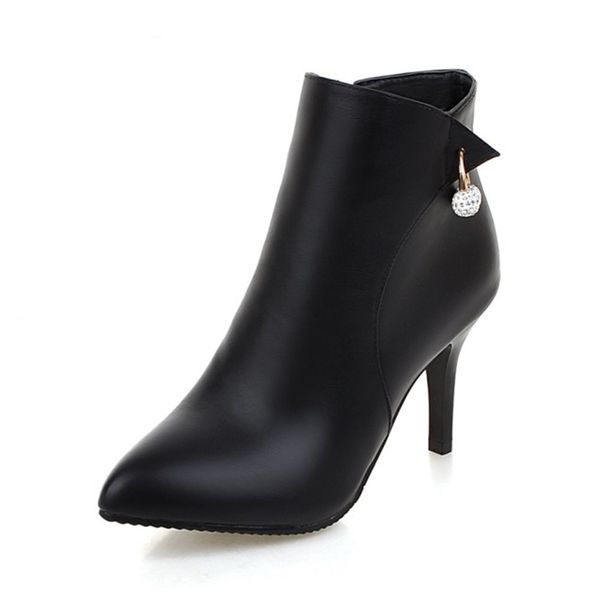 slim thin high heels pointed toe pu leather spring autumn women boots zipper ankle shoe boot woman plus size, Black
slim thin high heels pointed toe pu leather spring autumn women boots zipper ankle shoe boot woman plus size, Black