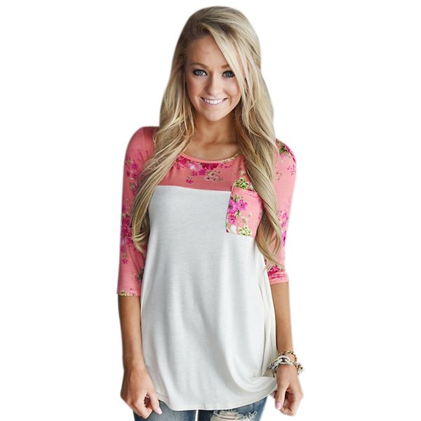 floral t shirt women fashion 3/4 raglan sleeve casual loose style femme stretch white t shirt camisetas mujer blusa
floral t shirt women fashion 3/4 raglan sleeve casual loose style femme stretch white t shirt camisetas mujer blusa