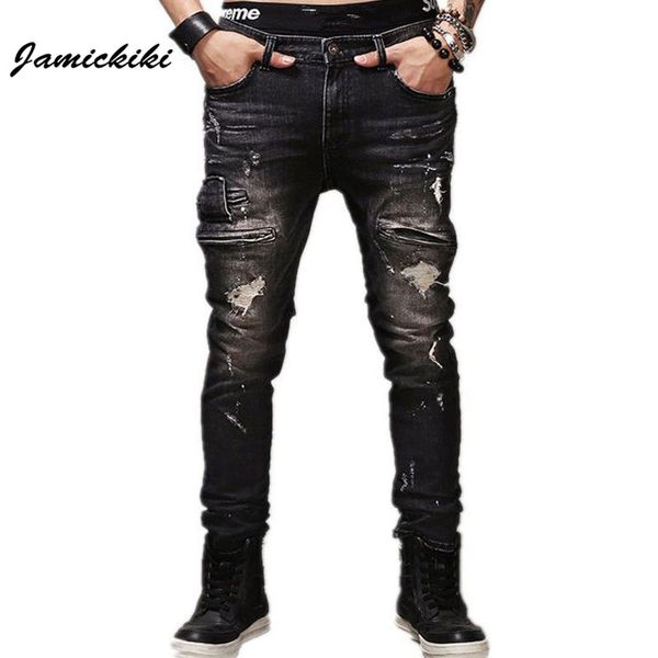 wholesale- jamickiki brand 2017 fashion skinny jeans men high streetwear male hole design casual black 100% cotton trousers homme y610, Blue
wholesale- jamickiki brand 2017 fashion skinny jeans men high streetwear male hole design casual black 100% cotton trousers homme y610, Blue