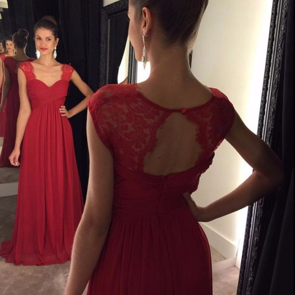 dresses evening wear a line chiffon illusion lace straps pleats red prom formal dress floor length elegant evening dresses, Black;red
dresses evening wear a line chiffon illusion lace straps pleats red prom formal dress floor length elegant evening dresses, Black;red