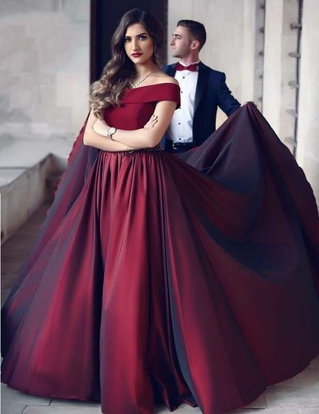 red wine neck boat evening dress long elegant for weddings burgundy celebrity party banquet robe de soirée gece abiye elbisesi, Black;red