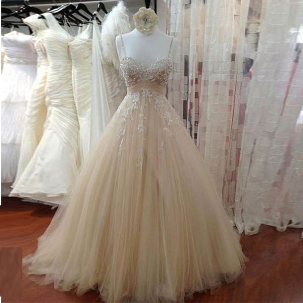 gorgerous champagne tulle lace long prom dress spaghetti straps sweetheart bridal dress applique floor length evening dresses 2017 new, Black
gorgerous champagne tulle lace long prom dress spaghetti straps sweetheart bridal dress applique floor length evening dresses 2017 new, Black