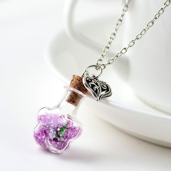 new cute girl heart drifting bottle crystal pendant necklace women natural dry flower choker necklace female jewelry wedding party gift, Silver
new cute girl heart drifting bottle crystal pendant necklace women natural dry flower choker necklace female jewelry wedding party gift, Silver