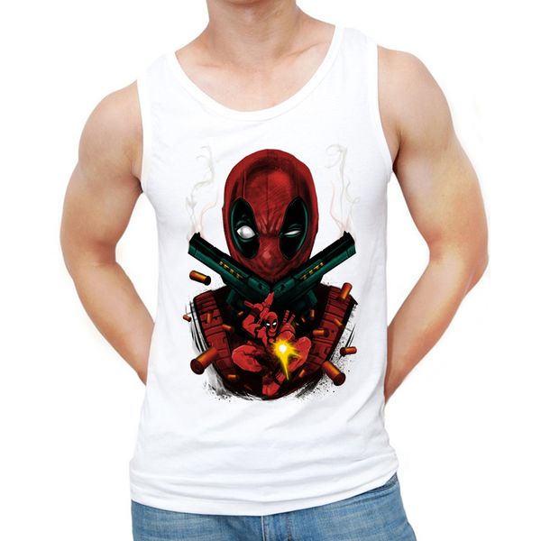 wholesale- 2016 america badass deadpool men tank fashion deadpool with gun printed vest summer hipster punk tee, White;black
wholesale- 2016 america badass deadpool men tank fashion deadpool with gun printed vest summer hipster punk tee, White;black