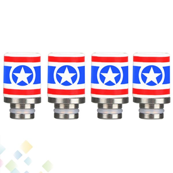 Newest Captain America Style 510 Ceramic Drip Tips Wide Bore Drip Tip for 510 EGO RDA Hot Selling DHL Free
Newest Captain America Style 510 Ceramic Drip Tips Wide Bore Drip Tip for 510 EGO RDA Hot Selling DHL Free