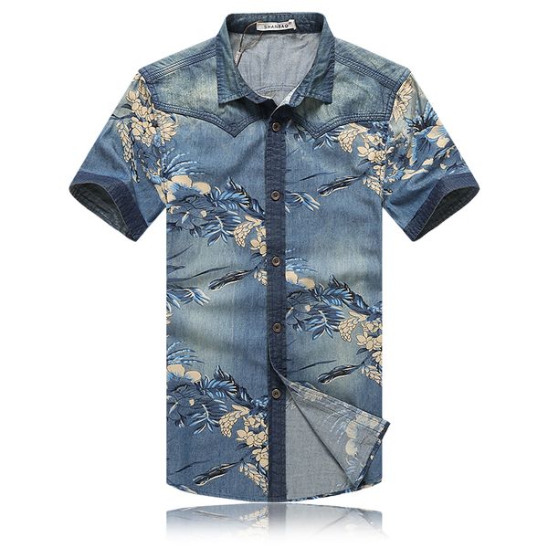 wholesale- new summer 2016 men shirt short sleeve floral print chemise homme blue cotton slim fit mens denim shirts plus 5xl shirt men, White;black
wholesale- new summer 2016 men shirt short sleeve floral print chemise homme blue cotton slim fit mens denim shirts plus 5xl shirt men, White;black