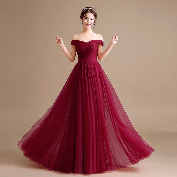 off shoulder tulle a line evening dress long 2018 new evening gowns elegant party dress lace up, Black;red
off shoulder tulle a line evening dress long 2018 new evening gowns elegant party dress lace up, Black;red