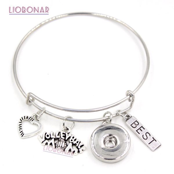wholesale snap jewelry expandable bangle sport gift volleyball mom charm bracelet snap button bracelet for sport volleyball fans gift, Golden;silver
wholesale snap jewelry expandable bangle sport gift volleyball mom charm bracelet snap button bracelet for sport volleyball fans gift, Golden;silver