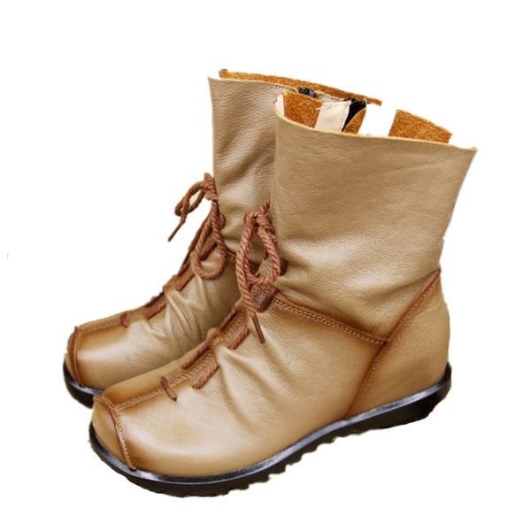 women vintage genuine leather boots female autumn winter front zip flat ankle boots soft cowhide snow boots plus size 42, Black
women vintage genuine leather boots female autumn winter front zip flat ankle boots soft cowhide snow boots plus size 42, Black