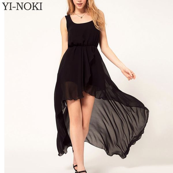 wholesale- yi-noki chiffon women dress irregular dresses plus size fashion black dovetail mixi dress round neck vest beach long dress, White;black
wholesale- yi-noki chiffon women dress irregular dresses plus size fashion black dovetail mixi dress round neck vest beach long dress, White;black