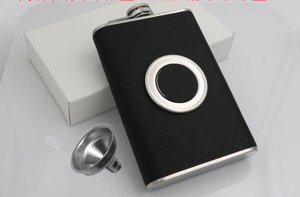 8oz flask with a built-in collapsible sglass & flask funnel - stainless steel - premium leather wrapping (black leather)
8oz flask with a built-in collapsible sglass & flask funnel - stainless steel - premium leather wrapping (black leather)
