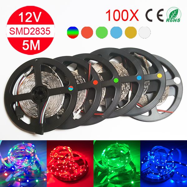 100m Led Strip Lights 2835 Smd Warm White Red Green Blue Rgb Flexible 5m Roll 300 Leds Ribbon Waterproof / Non-waterproof Dhl Ing