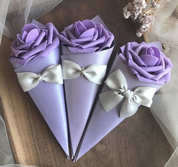 purple paper cone shaped chocolate favor box wedding candies boxes 50pcs lot wholesales
purple paper cone shaped chocolate favor box wedding candies boxes 50pcs lot wholesales