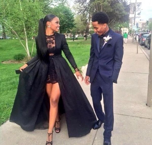 black two piece evening dresses with detachable coat lace short long sleeve imported party dress african evening gowns, Black;red
black two piece evening dresses with detachable coat lace short long sleeve imported party dress african evening gowns, Black;red
