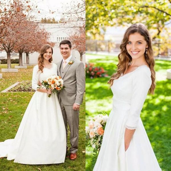 modest 2017 lace and satin wedding dresses with 34 long sleeves pocket garden bridal gowns plus size custom made en103065700375, White
modest 2017 lace and satin wedding dresses with 34 long sleeves pocket garden bridal gowns plus size custom made en103065700375, White