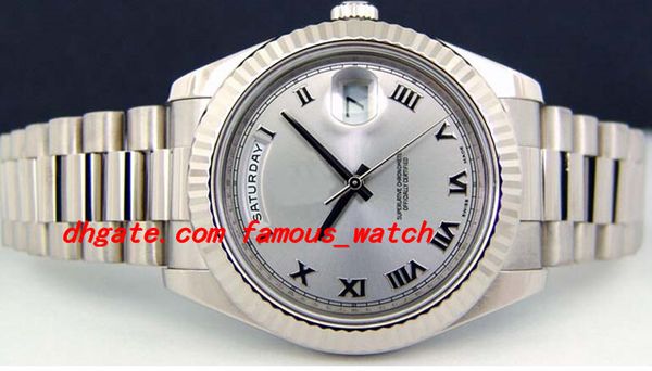 stainless steel bracelet white gold silver roman dial 218239 - watch chest 41mm automatic mechanical man watch wristwatch, Slivery;brown
stainless steel bracelet white gold silver roman dial 218239 - watch chest 41mm automatic mechanical man watch wristwatch, Slivery;brown