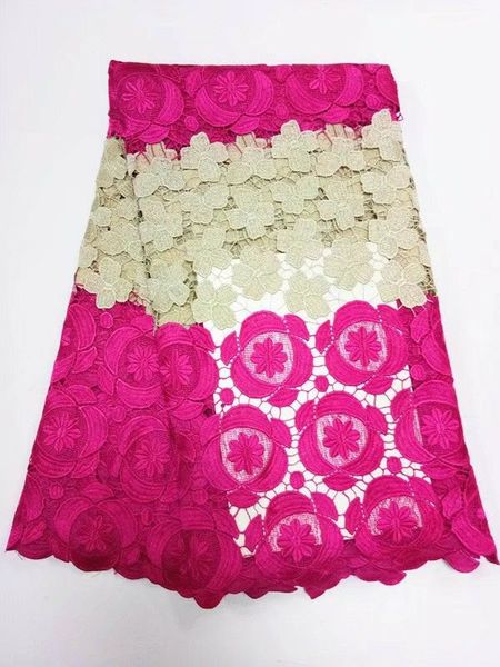 5 yards/pc wonderful fuchsia and beige gippy lace embroidery african water soluble mesh lace for dress bw134-1
5 yards/pc wonderful fuchsia and beige gippy lace embroidery african water soluble mesh lace for dress bw134-1