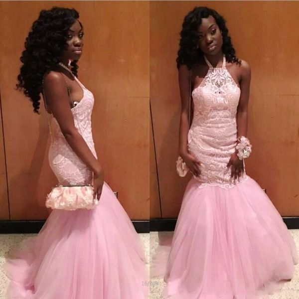 pink lace and tulle halter prom 2k17 dresses evening wear sheer neckline long mermaid evening gowns sweep train formal cocktail party dress, Black;red
pink lace and tulle halter prom 2k17 dresses evening wear sheer neckline long mermaid evening gowns sweep train formal cocktail party dress, Black;red