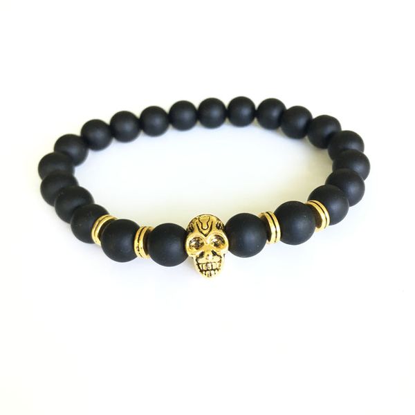 new products wholesale christmas gift 8mm stone beads gold skull yoga bracelets party gift, Black
new products wholesale christmas gift 8mm stone beads gold skull yoga bracelets party gift, Black