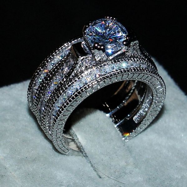 luxury 20ct square simulated diamond rings sets 3-in-1 engagement wedding jewelry solid 14kt wwhite gold filled ring for women size 5-11, Slivery;golden 
luxury 20ct square simulated diamond rings sets 3-in-1 engagement wedding jewelry solid 14kt wwhite gold filled ring for women size 5-11, Slivery;golden