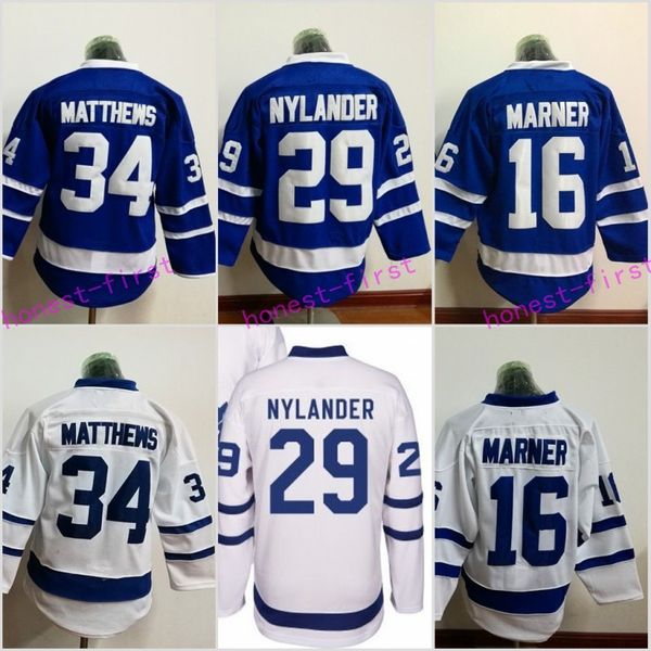 

2017 Youth 34 Auston Matthews Jersey Toronto Maple Leafs 16 Mitchell Marner 29 William Nylander Stitched Embroidery Logos Hockey Jerseys