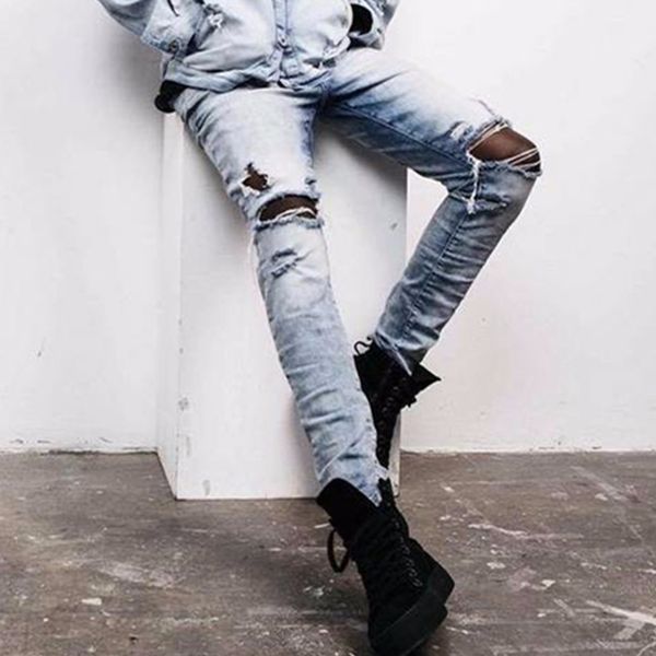 wholesale- mens ripped biker jeans 100% cotton blue slim fit motorcycle jeans men vintage distressed denim jeans pants 4 color
wholesale- mens ripped biker jeans 100% cotton blue slim fit motorcycle jeans men vintage distressed denim jeans pants 4 color